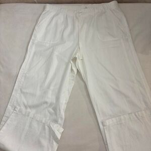 Zenergy by Chico’s Plus Size White Cotton Wide-Leg Pants | Size 3